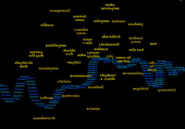 london typographical map
